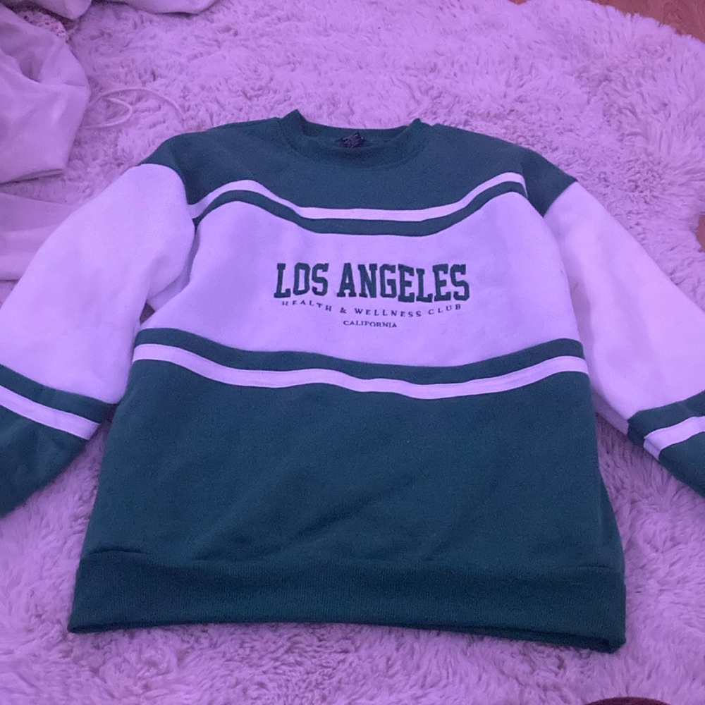 Los Angeles Green and White Men's Sweater